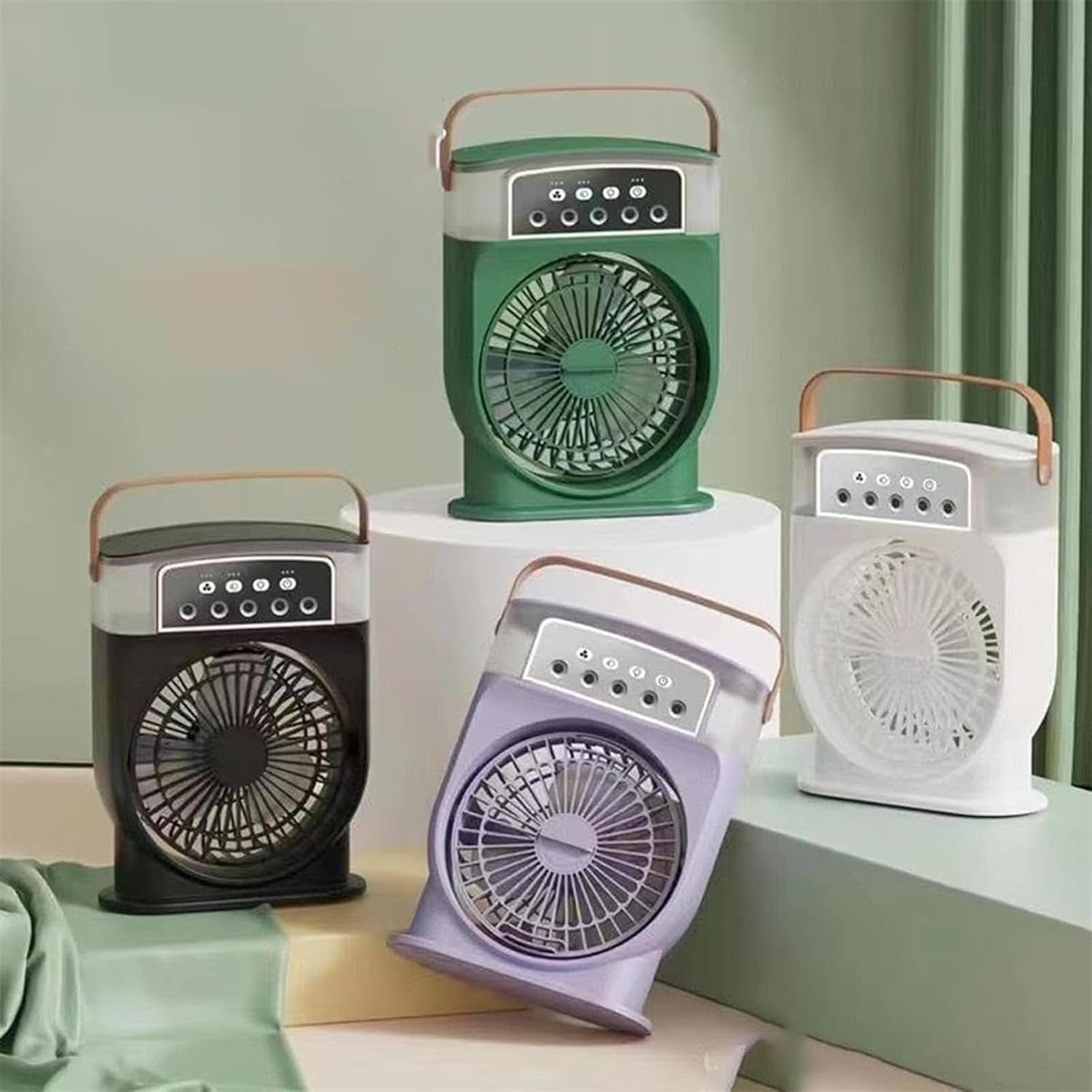 Ice Cool Air Cooler Mist Fan Rechargeable Household Small Air Conditioner LED Night Light Portable Humidifier Air Adjustment Fan-000033